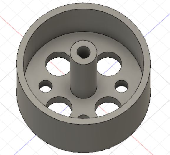 3D model of small cart wheel.