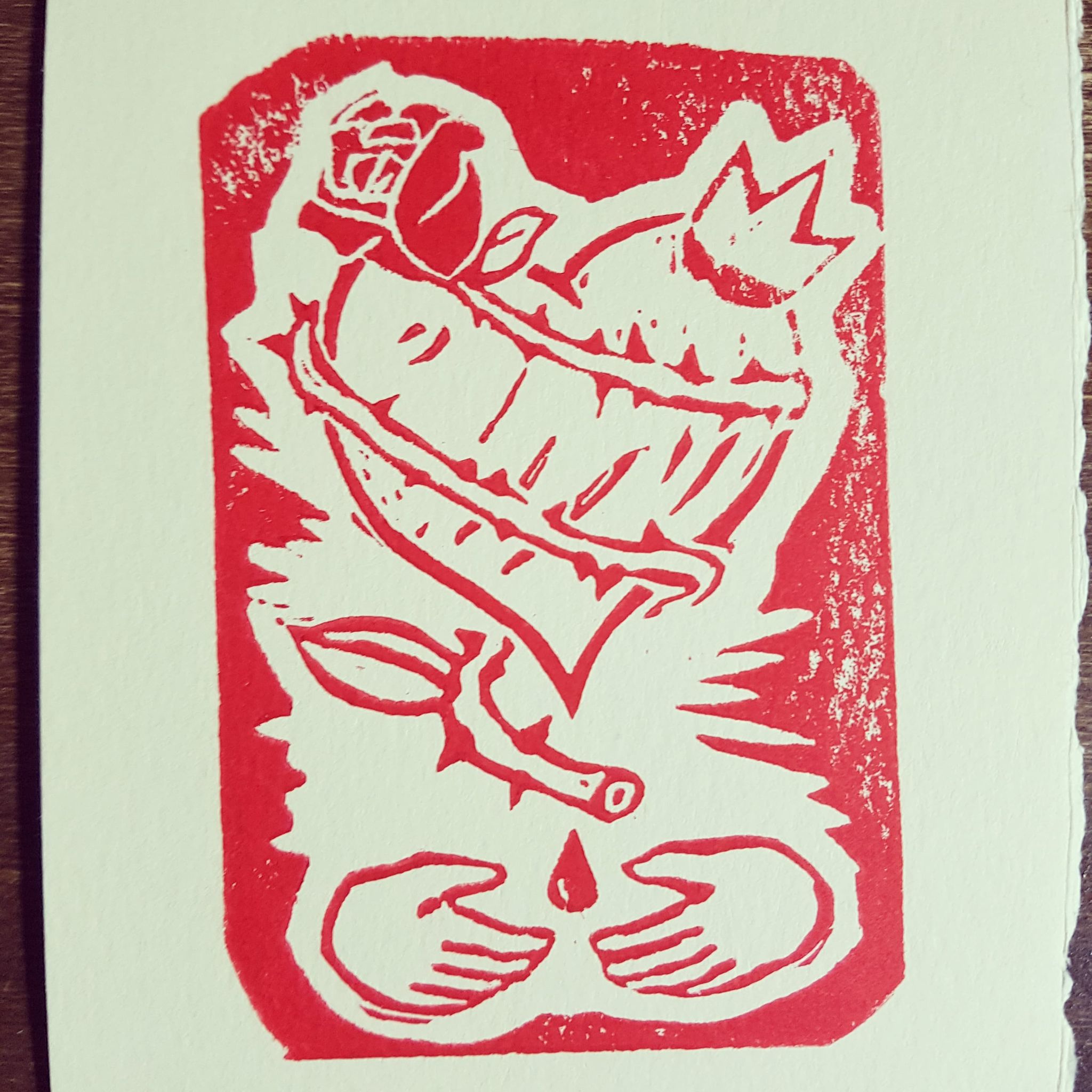 block print card.